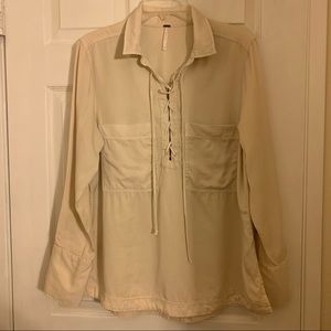 FREE PEOPLE tie up long sleeve top